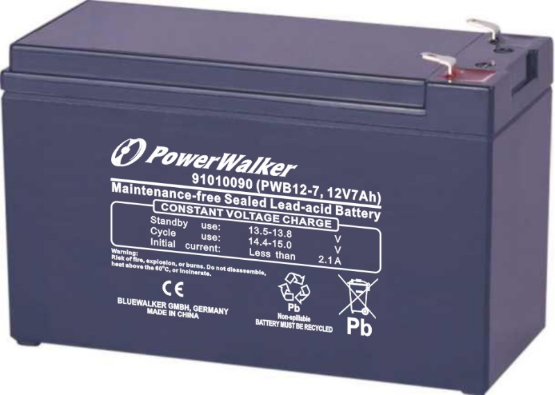 Batteria al piombo per UPS e allarmi 12V 7Ah con connettori Faston